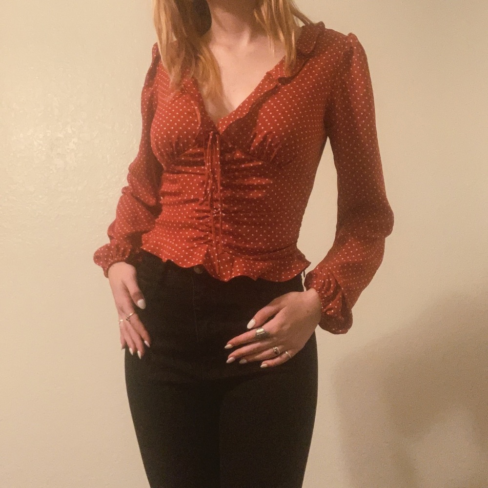 🍓Red Polka-Dot Blouse🍓